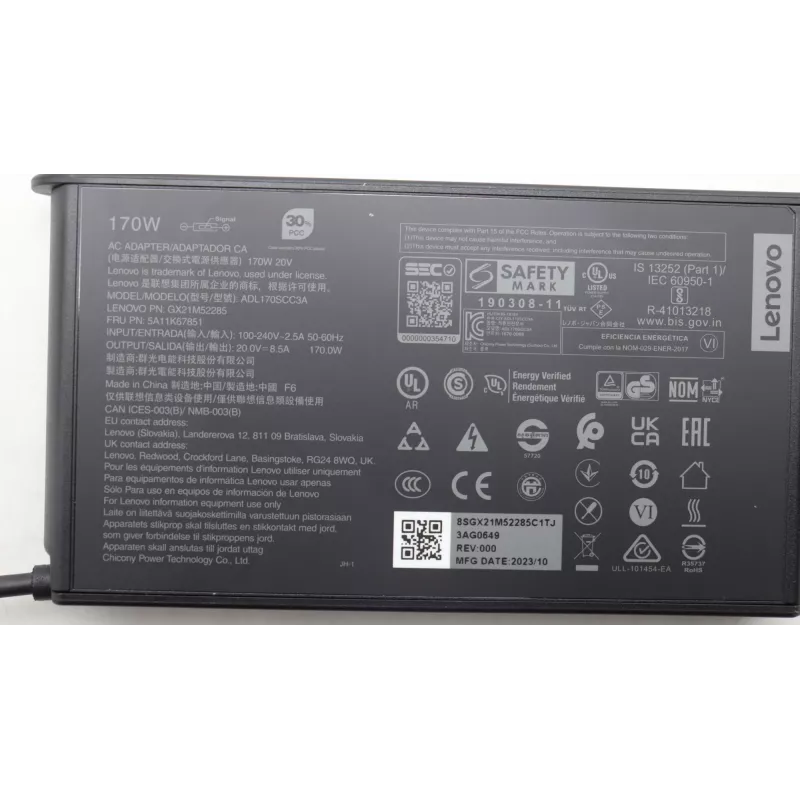 Lenovo 5A11K67851 virtalähde/invertteri sisäkäyttöön 170 W musta
