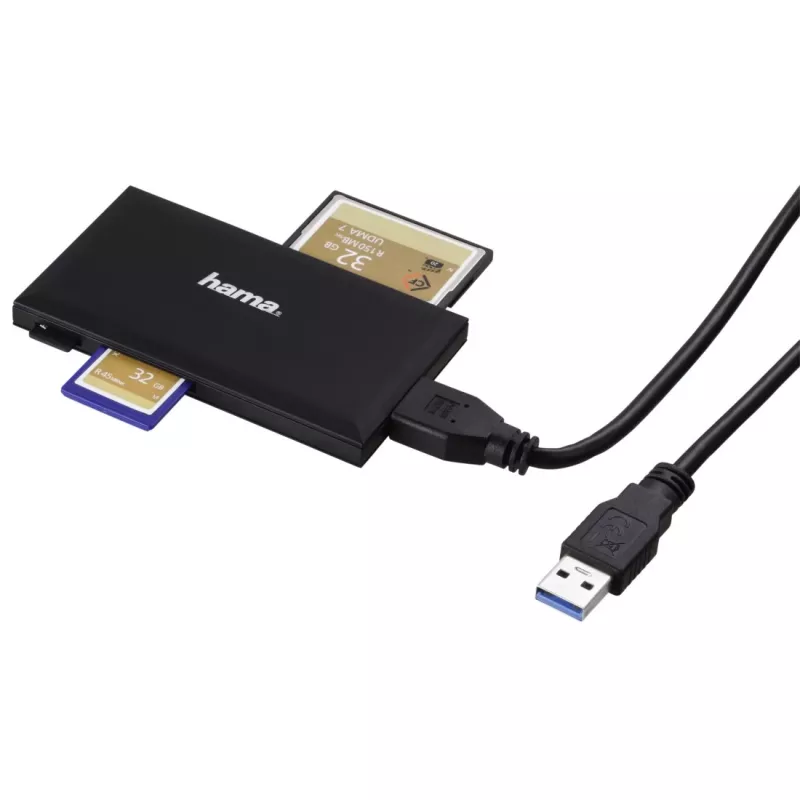 Hama 00181018 kortinlukija USB 3.2 Gen 1 (3.1 Gen 1) Type-A musta