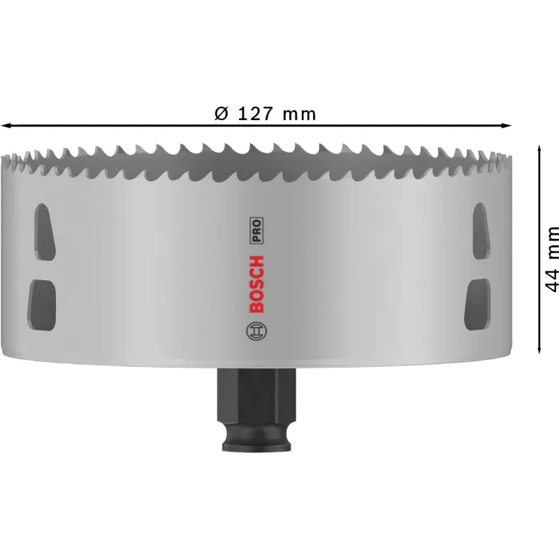 Bosch PRO Multi Material PC Plus, 44/127 mm, Single, poranterä, kipsilevy, metalli, ei-rautametalli, muovi, pehmeä puu, musta, harmaa, kobolttiteräs, kobolttiseosteinen pikateräs (HSS-Co)