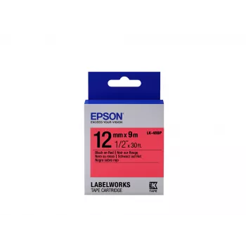 Epson tarrakasetti Pastel LK-4RBP musta/punainen 12 mm (9 m)