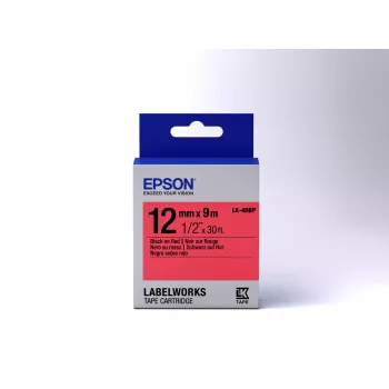 Epson tarrakasetti Pastel LK-4RBP musta/punainen 12 mm (9 m)