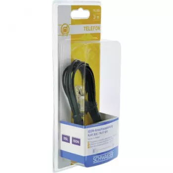 Verkkokaapeli Schwaiger 3,0 m RJ-11 - RJ-45 3 m musta
