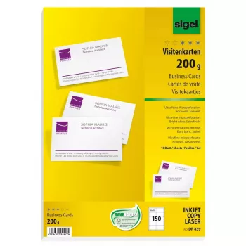 Sigel DP839 käyntikortti laser/mustesuihku valkoinen
