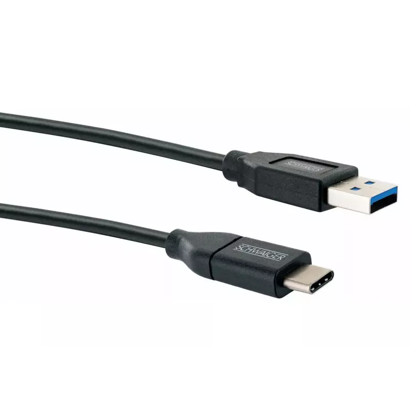 USB-kaapeli Schwaiger LK 050 C USB 3.2 Gen 2 0,5m USB A USB C musta