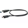 USB-kaapeli Schwaiger LK 050 C USB 3.2 Gen 2 0,5m USB A USB C musta