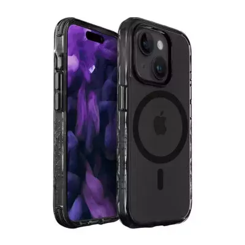 Cover LAUT Crystal Matter X iPhone 15 Plus 17 cm musta läpinäkyvä