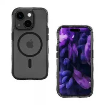 Cover LAUT Crystal Matter X iPhone 15 Plus 17 cm musta läpinäkyvä
