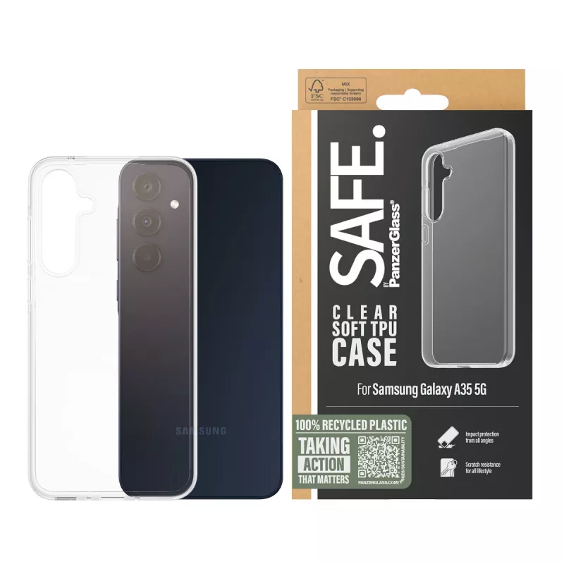 PanzerGlass SAFE. by ® TPU-kotelo Samsung Galaxy A35 5G | läpinäkyvä