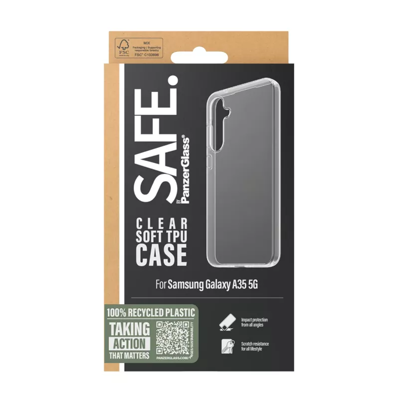 PanzerGlass SAFE. by ® TPU-kotelo Samsung Galaxy A35 5G | läpinäkyvä