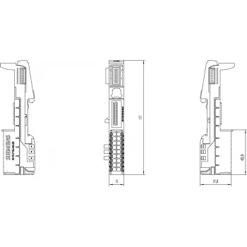 Siemens 6ES7193-6BP00-0BA0 sähköliittimet