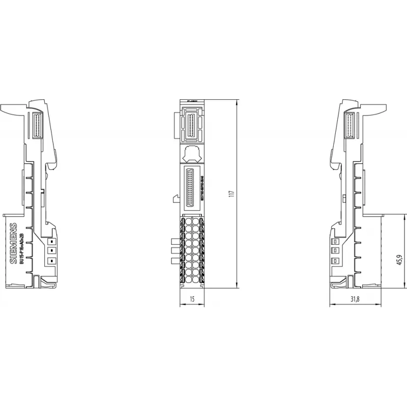 Siemens 6ES7193-6BP00-0BA0 sähköliittimet