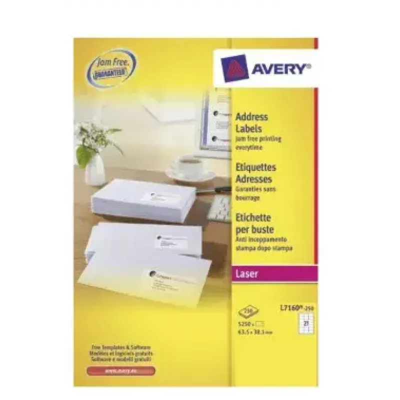 Itseliimautuvat tarrat Avery L7160-250