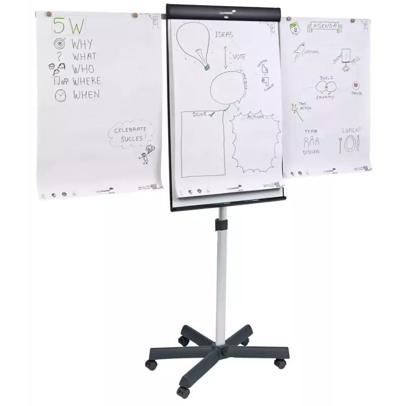 Legamaster SKETCH PRO siirrettävä fläppitaulu tähtijalalla teräs 5 rullaa