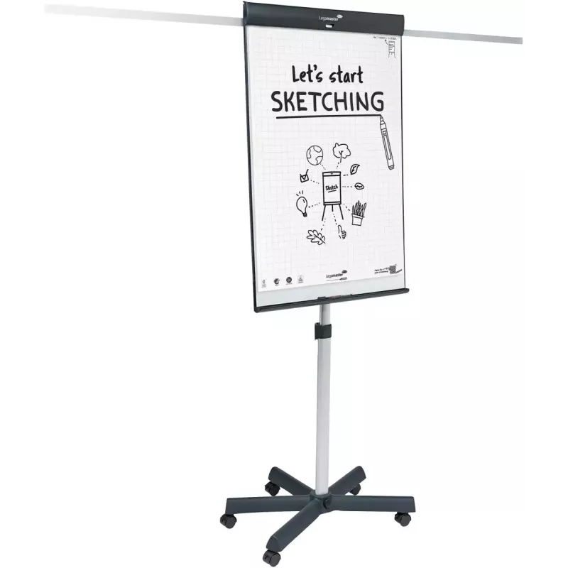 Legamaster SKETCH PRO siirrettävä fläppitaulu tähtijalalla teräs 5 rullaa