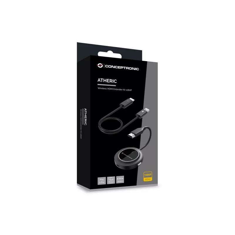 Langaton HDMI-jatkosarja CONCEPTRONIC ATHERIC02B – dongle, HDMI/USB, 1080p (1920x1080), USB-virralla