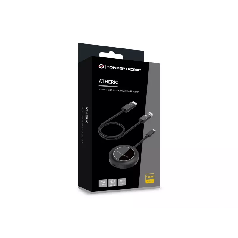 Conceptronic ATHERIC01B langaton USB-C–HDMI-näyttösarja 1080P