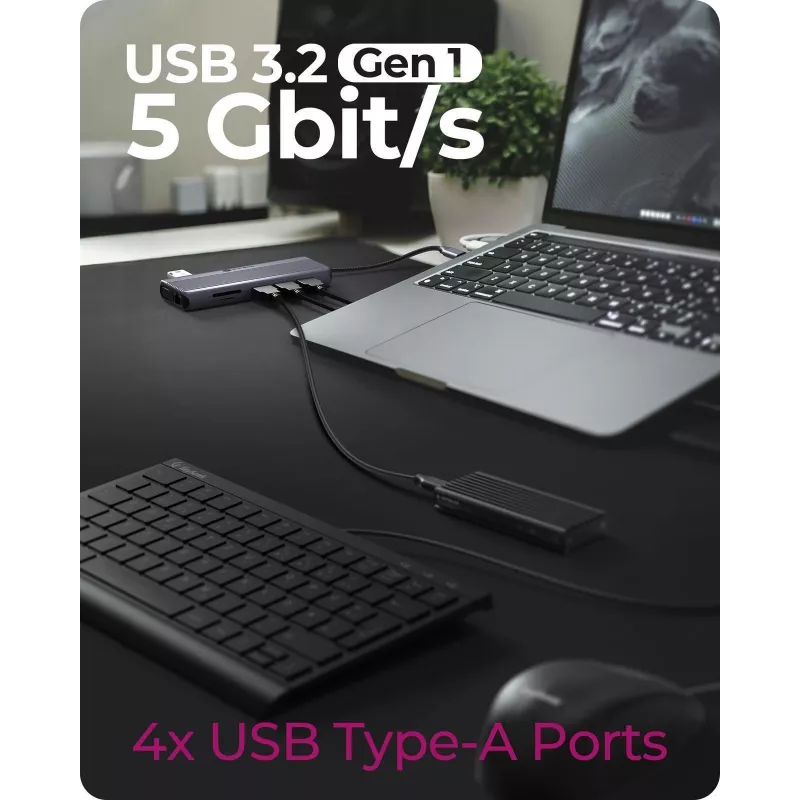 ICY BOX IB-DK4062-CPD langallinen USB 3.2 Gen 1 (3.1 Gen 1) Type-C antrasiitti