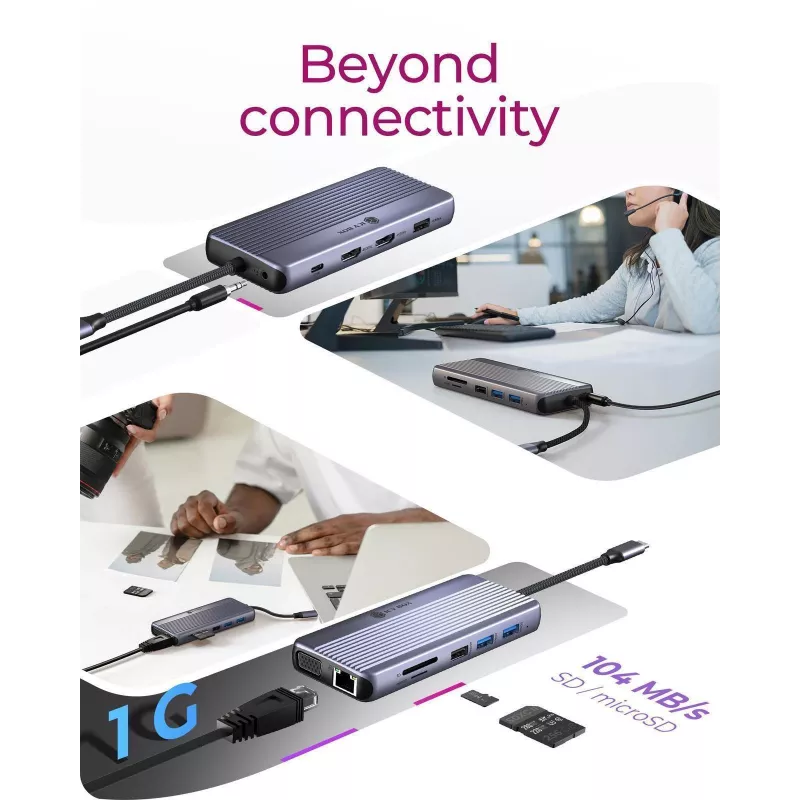 ICY BOX IB-DK4062-CPD langallinen USB 3.2 Gen 1 (3.1 Gen 1) Type-C antrasiitti