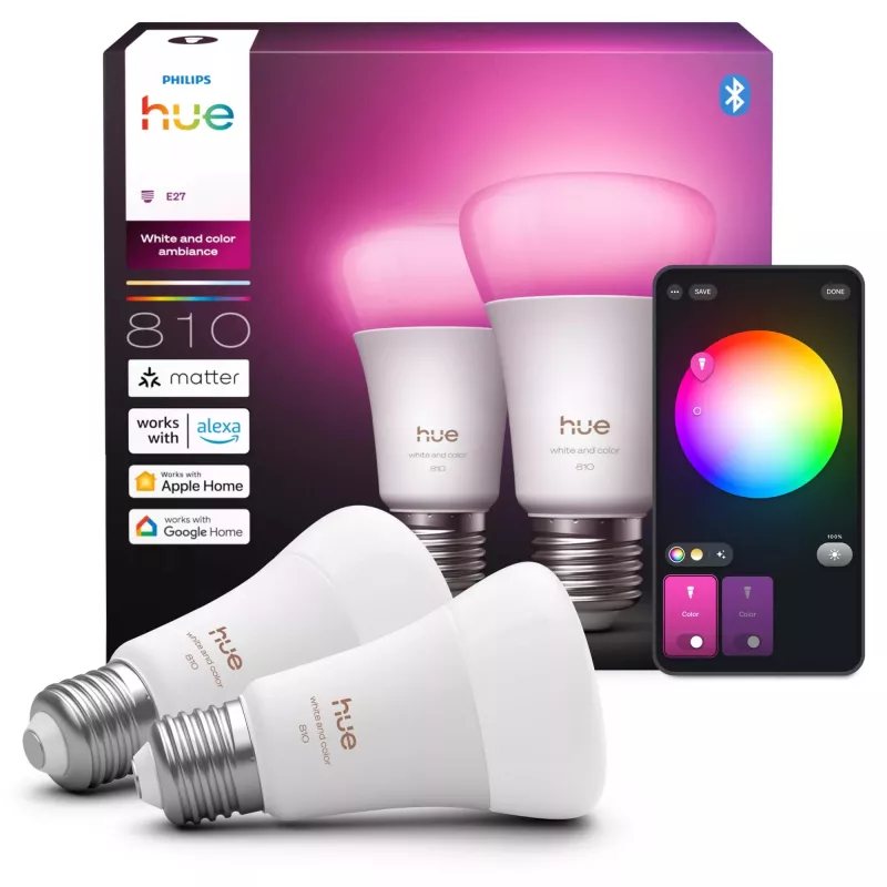 Philips Hue White and Colour Ambience A60 – E27 älylamppu – 810
