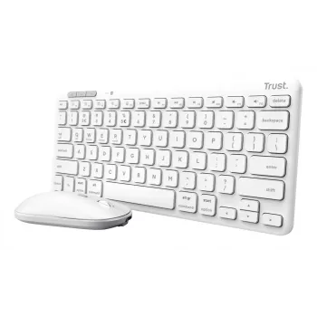 Näppäimistö-hiiri-sarja TRUST Lyra Mini Wireless QWERTZ (RF + Bluetooth) valkoinen, saksalainen näppäimistöasettelu