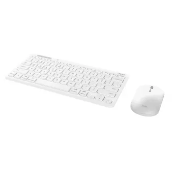 Näppäimistö-hiiri-sarja TRUST Lyra Mini Wireless QWERTZ (RF + Bluetooth) valkoinen, saksalainen näppäimistöasettelu