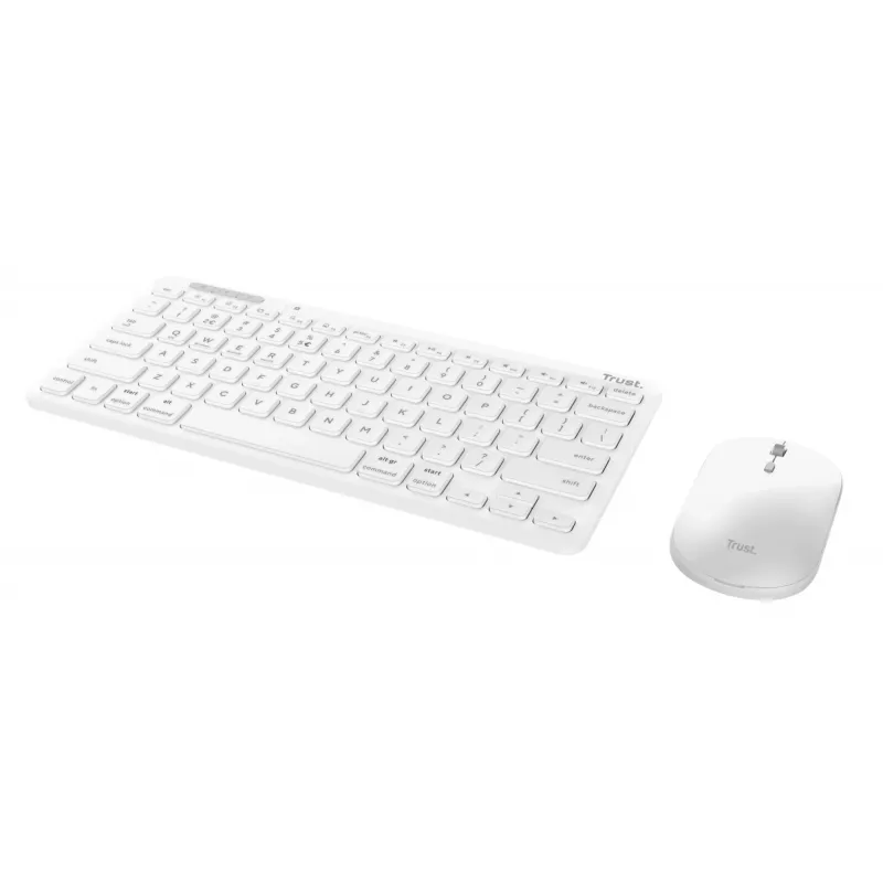Näppäimistö-hiiri-sarja TRUST Lyra Mini Wireless QWERTZ (RF + Bluetooth) valkoinen, saksalainen näppäimistöasettelu