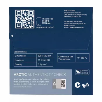 ARCTIC TP-3 Premium Performance -lämpötyyny 100 x 100 mm, 0,5 mm