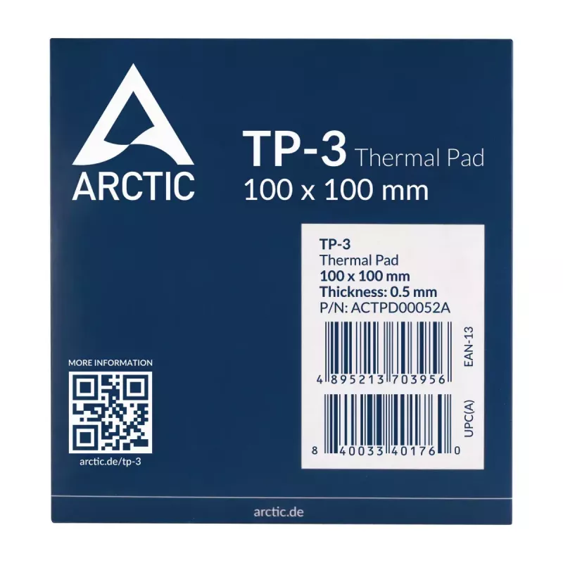 ARCTIC TP-3 Premium Performance -lämpötyyny 100 x 100 mm, 0,5 mm