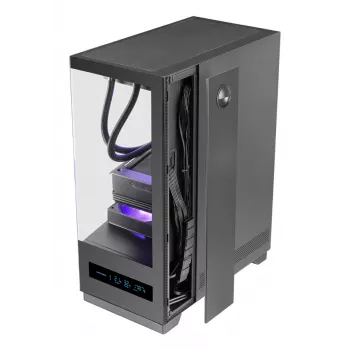 PC-kotelo TACENS MARS MC-PULSAR LCD ATX Midi Tower, karkaistu lasi, etu-LCD, USB-C, tukee GPU 33,2 cm