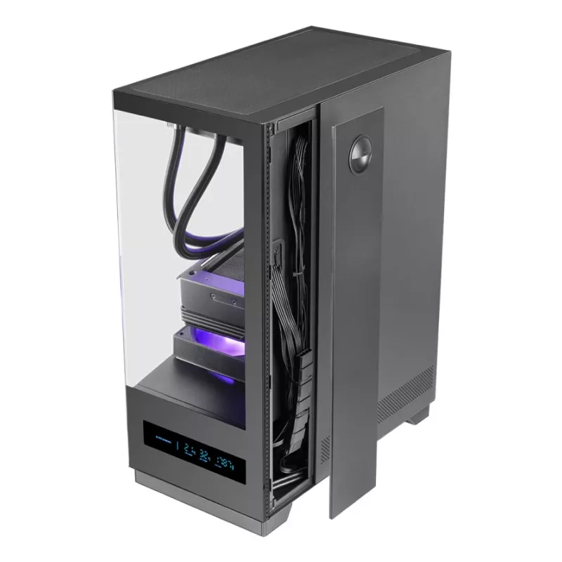 PC-kotelo TACENS MARS MC-PULSAR LCD ATX Midi Tower, karkaistu lasi, etu-LCD, USB-C, tukee GPU 33,2 cm