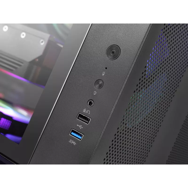 PC-kotelo TACENS Mars Gaming MCV-ONE Midi Tower – musta, ATX/Micro-ATX/Mini-ITX, karkaistu lasi, tukee 120 mm tuulettimia