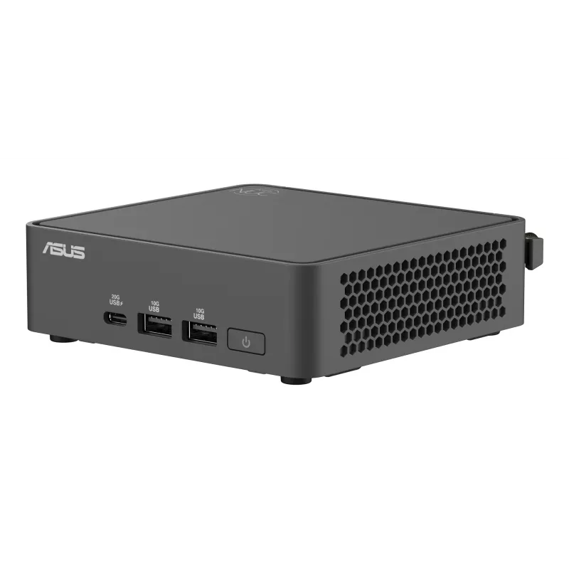 Mini-PC-barebone ASUS NUC 15 Pro ohut Kit RNUC15CRKI300000 — Core 3 100U jopa 4,7 GHz, ei RAM, Intel Graphics, Wi‑Fi 6/7, Bluetooth 5.4, 1Gb + 2.5Gb Ethernet, musta