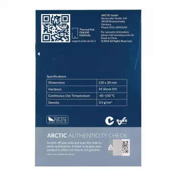ARCTIC TP-3 Premium Performance lämpötyyny 120 x 20 mm, 1 mm