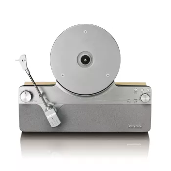 Hihnavetoinen audiosoitin Lenco LSA-071SI, täysautomaattinen, harmaa, Bluetooth, 3,5 mm, 10 W
