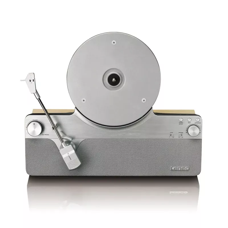 Hihnavetoinen audiosoitin Lenco LSA-071SI, täysautomaattinen, harmaa, Bluetooth, 3,5 mm, 10 W