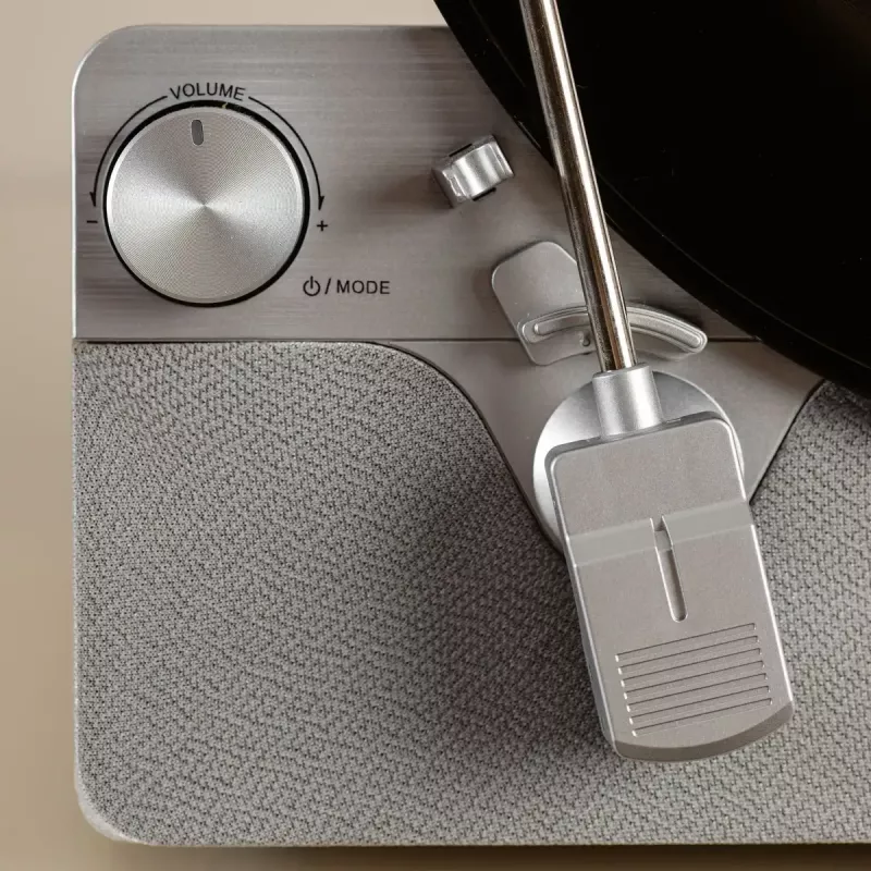 Hihnavetoinen audiosoitin Lenco LSA-071SI, täysautomaattinen, harmaa, Bluetooth, 3,5 mm, 10 W
