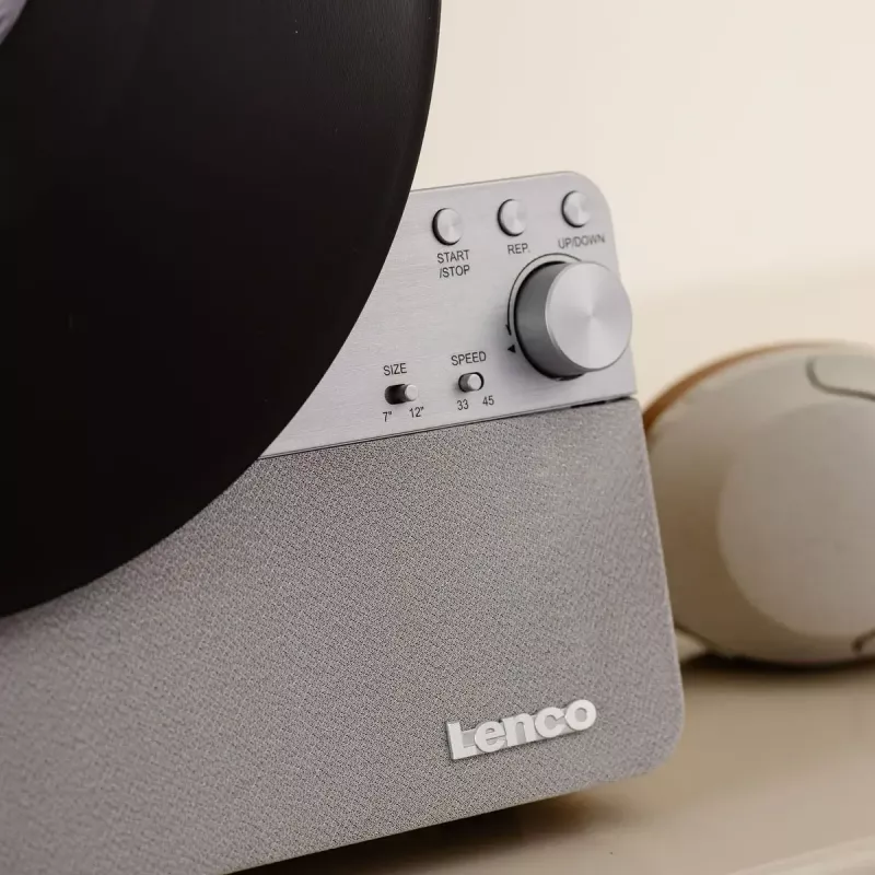 Hihnavetoinen audiosoitin Lenco LSA-071SI, täysautomaattinen, harmaa, Bluetooth, 3,5 mm, 10 W