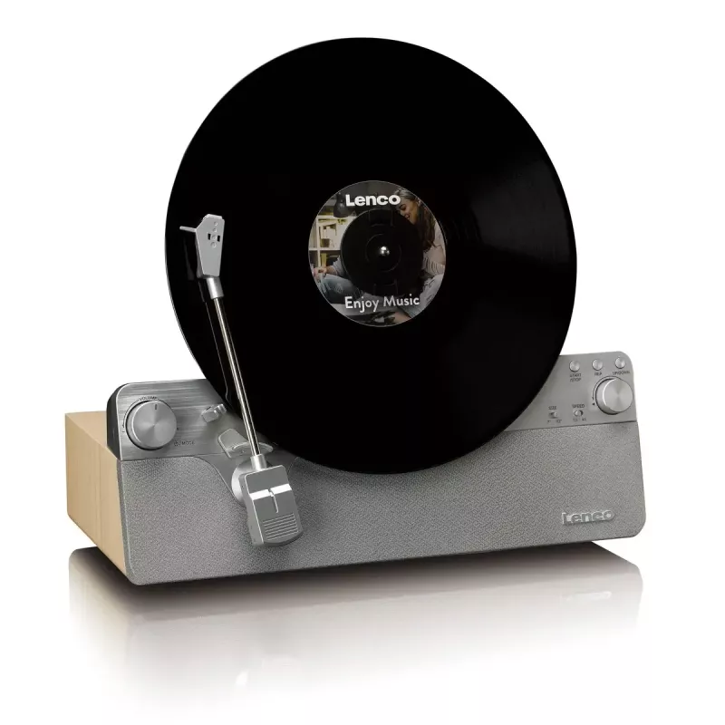 Hihnavetoinen audiosoitin Lenco LSA-071SI, täysautomaattinen, harmaa, Bluetooth, 3,5 mm, 10 W