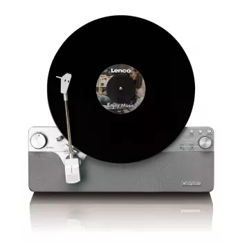 Hihnavetoinen audiosoitin Lenco LSA-071SI, täysautomaattinen, harmaa, Bluetooth, 3,5 mm, 10 W