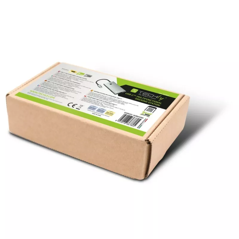 Techly IUSB32C-HUB6HPDI USB-keskitin USB 3.2 Gen 1 (3.1 Gen 1) Type-C 5000 Mbit/s alumiini