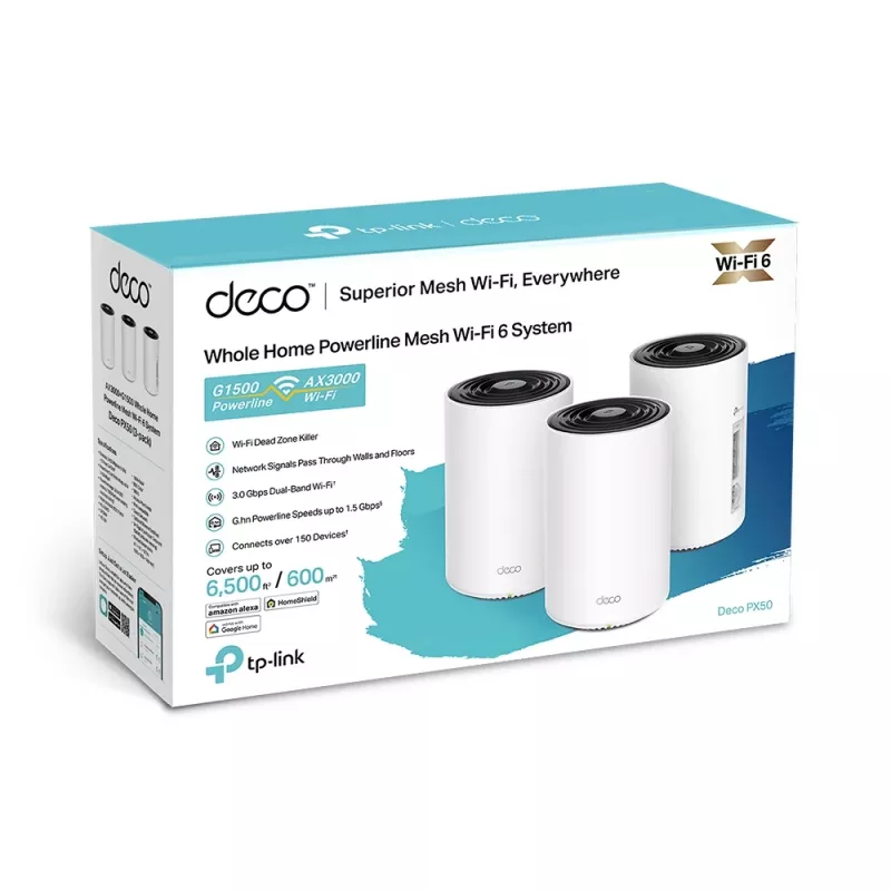 TP-Link AX3000 + G1500 Whole Home Powerline Mesh Wi-Fi 6 -järjestelmä