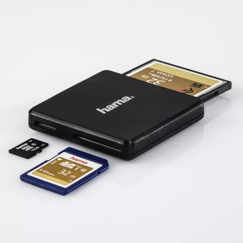 Hama USB 3.0 -monikortinlukija, SD/microSD/CF, musta