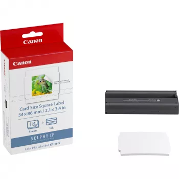 Canon KC-18IS värimuste + 54 x 86 mm tarrapaperisarja, 18 arkkia