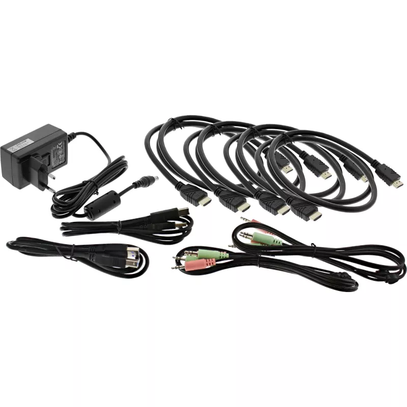 KVM-työpöytäkytkin InLine 62652I 2-porttinen kahden näytön HDMI 4K USB 3.0 ääni