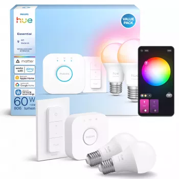 Älykäs LED-lamppu Philips Hue White and Colour Ambience E27 Bluetooth 8 W, 111 mm, 6 cm Ø (2 kpl:n pakkaus)