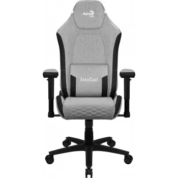 AEROCOOL CROWNASHGR yleispelituoli — harmaa pehmustettu istuin/selkänoja, 2D-käsinojat, teräsrunko, kaasujousi luokka 4, max. käyttäjän paino 150 kg
