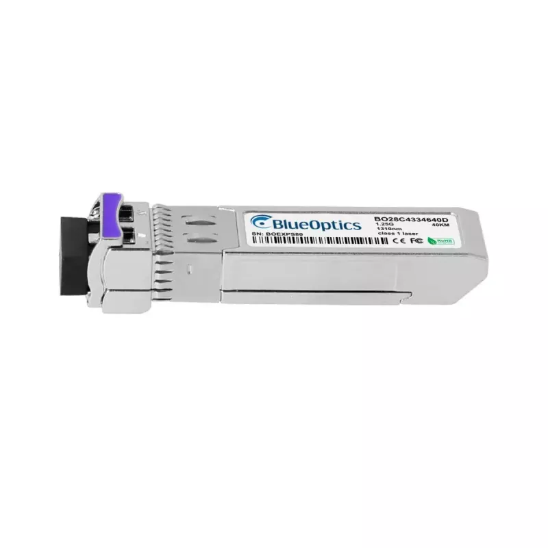 Kuitu-cSFP-lähetin-vastaanotin BlueOptics CSFP-BX1490-40-D-BO 1250 Mbit/s hopea metallikotelo
