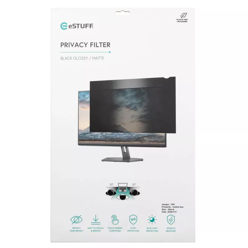 Kehyksetön näytön tietosuojakalvo eSTUFF GLBB551210680 55 inch 16:9