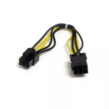 StarTech.com 8in 6 Pin PCI Express virtalähdejatkojohto, PCI-E (6-napainen), PCI-E (6-napainen), 0,15 m, pistoke, liitin, musta, keltainen