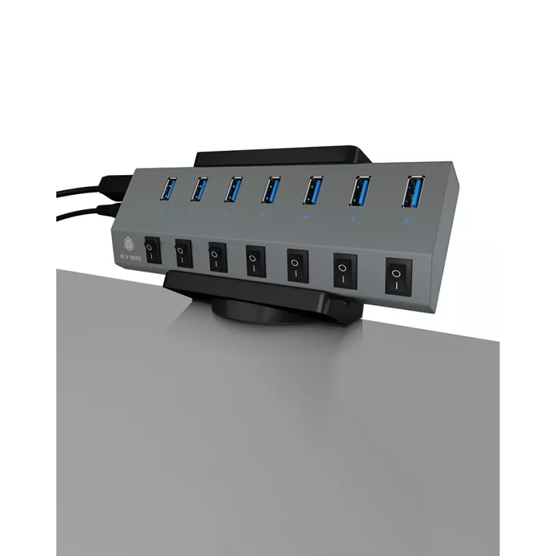ICY BOX IB-MSA106-HH passiivinen pidike USB-keskitin musta